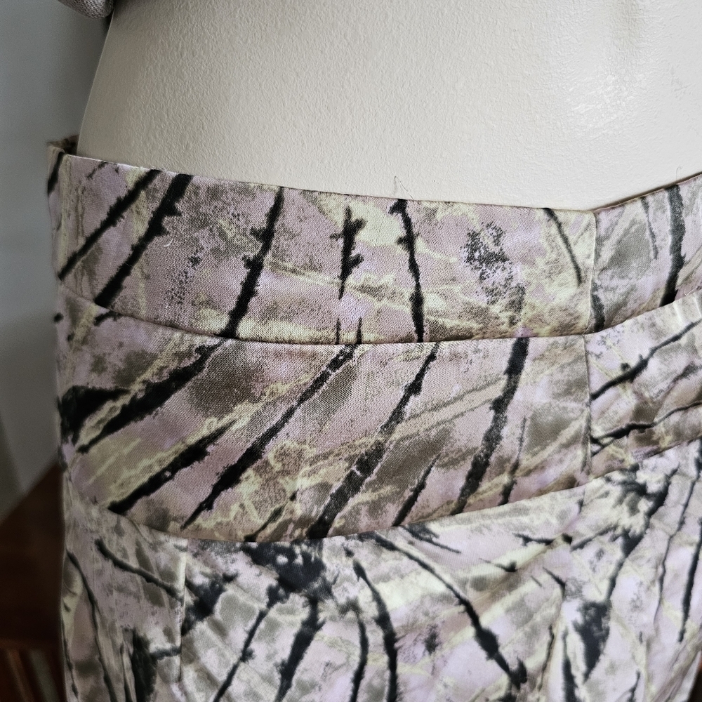Free People Normani Bias tie dye 90's boho midi maxi satin skirt Size 10 - Picture 9 of 12